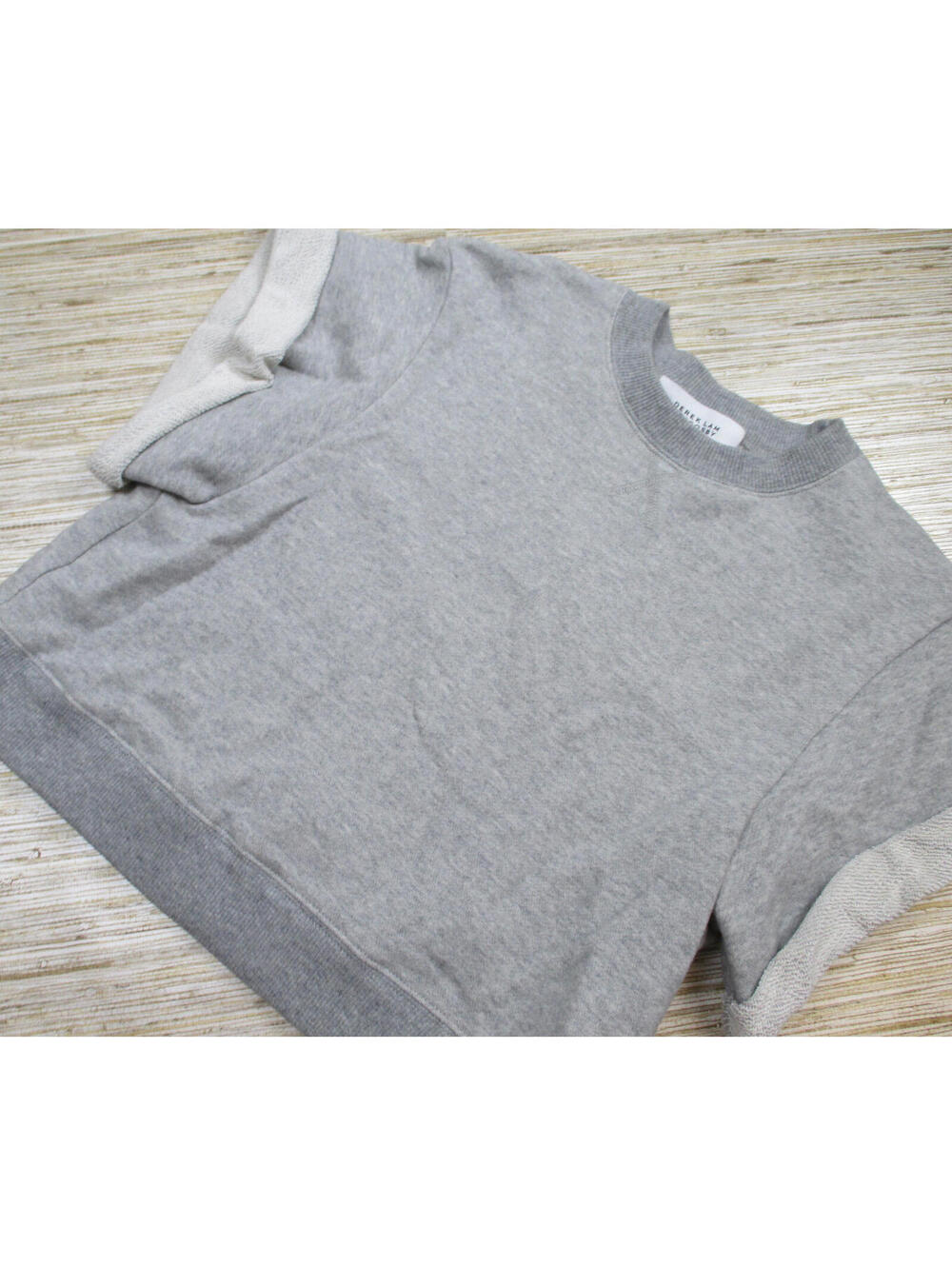 3135 Derek Lam 10 Crosby rolled sleeve boxy top GREY size XS new